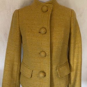 J.Crew Outlet Yellow Button Front Lined Jacket